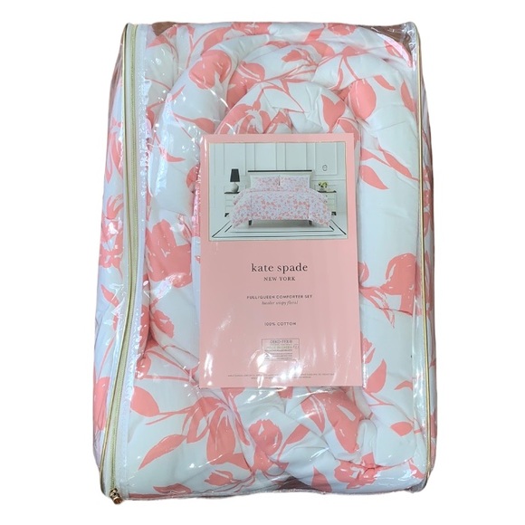 kate spade Bedding Kate Spade 0 Cotton Full Queen Comforter Set 3piece Bicolor Wispy Floral